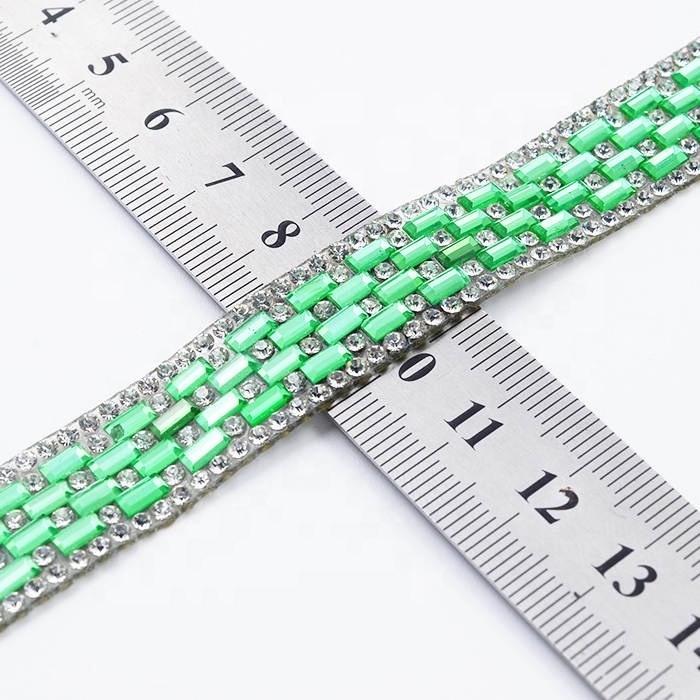 Glass stones adhesive tape hot fix rhinestone trimming for dress