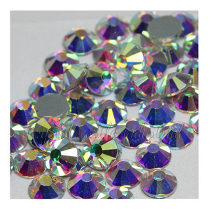 Bulk Wholesale Glass Crystal Rhinestone glue backside AB Crystal Rhinestones High Quality Hot Fix Flatback Rhinestone