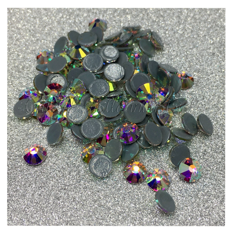 Bulk Wholesale Glass Crystal Rhinestone glue backside AB Crystal Rhinestones High Quality Hot Fix Flatback Rhinestone