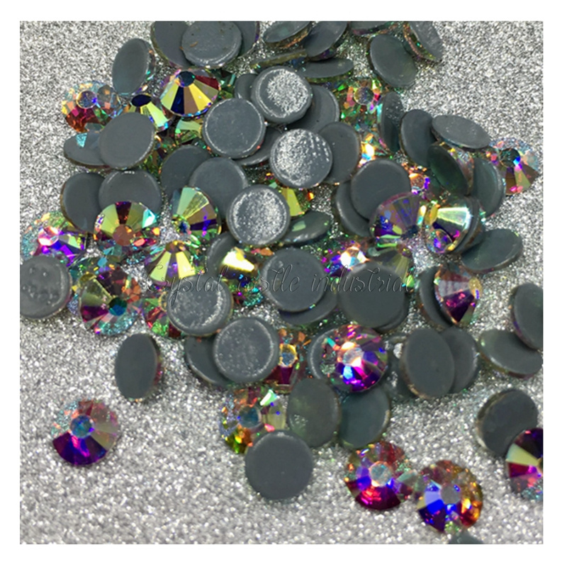 Bulk Wholesale Glass Crystal Rhinestone glue backside AB Crystal Rhinestones High Quality Hot Fix Flatback Rhinestone