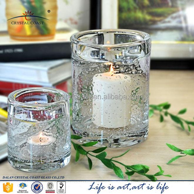 New style bubble glass hurricane candle glass jar for home decoration