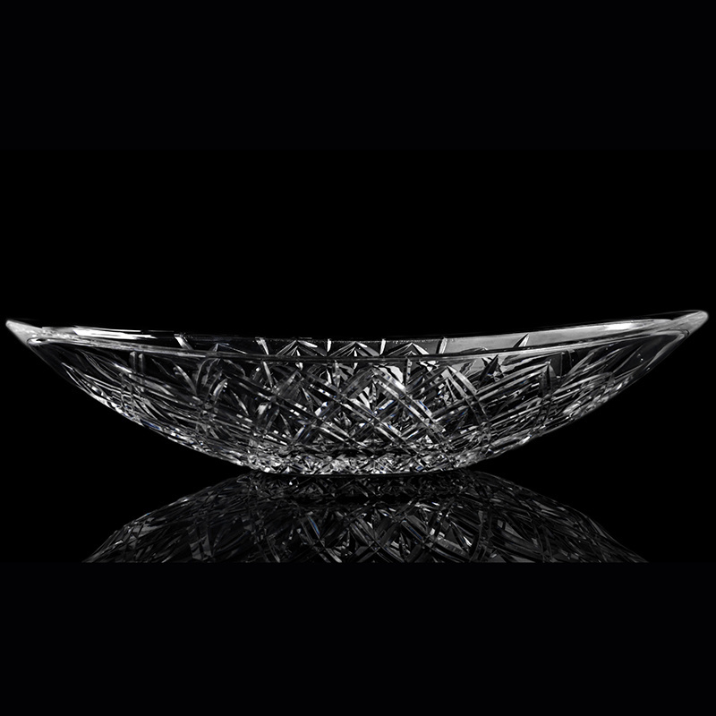 Crystal Clear Glass Mixing Fresh Bowl Set Boat Shape Glass Salad Food Serving Bowl