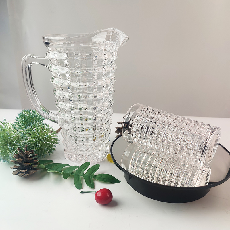 Drinkware Type Beverage Glass Carafe Glass Water Pot Jar Cups Kit Juice Pitcher Glass Water Jug Set