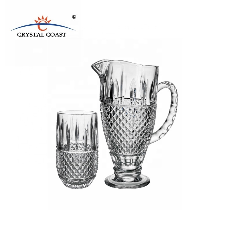 Drinking glassware glass water jug set glass pitcher with glass cup set