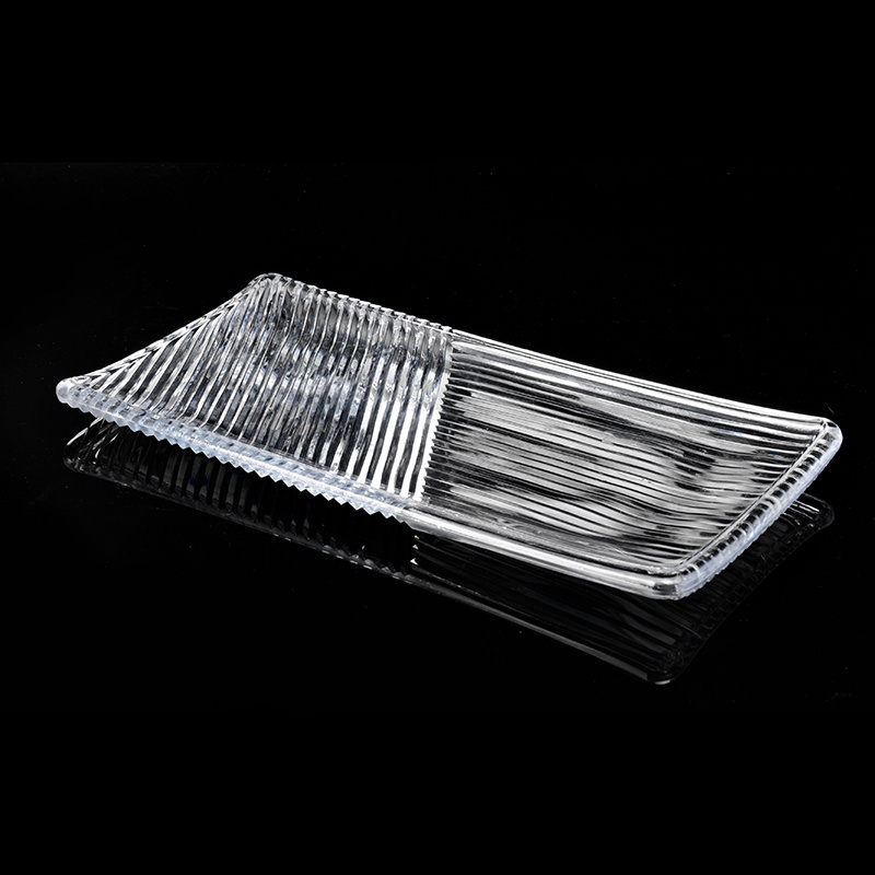 Wholesale Wedding Glass Charger Plates Rectangle Clear Glass Dinnerware Elegant Glass Wedding Plate Dish