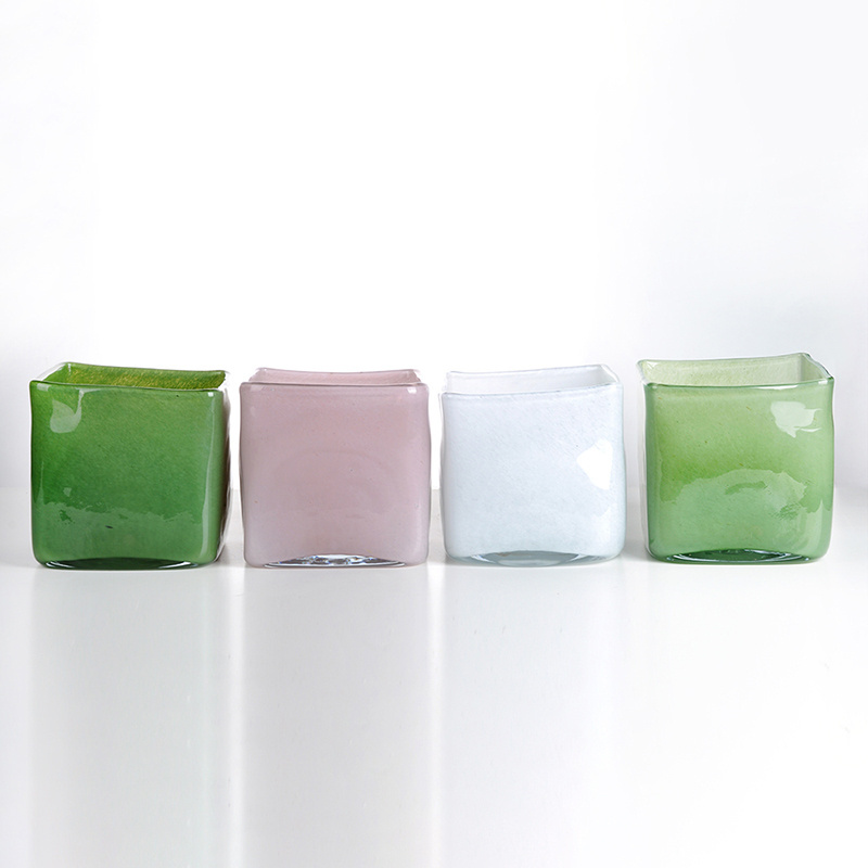 11oz Multi Color Empty Candle Vessels Double Wall Luxury Glass Jars for Soy Wax Votive Candle Holder