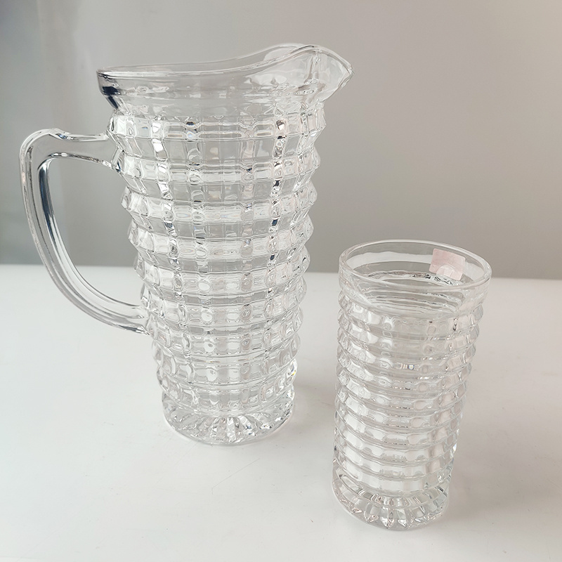 Drinkware Type Beverage Glass Carafe Glass Water Pot Jar Cups Kit Juice Pitcher Glass Water Jug Set