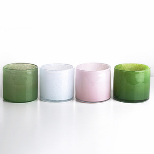 11oz Multi Color Empty Candle Vessels Double Wall Luxury Glass Jars for Soy Wax Votive Candle Holder