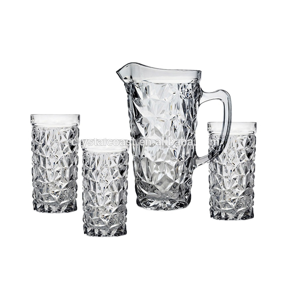 Drinking glassware glass water jug set glass pitcher with glass cup set