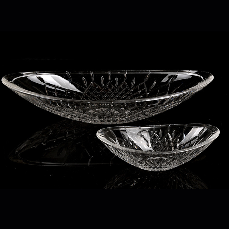 Crystal Clear Glass Mixing Fresh Bowl Set Boat Shape Glass Salad Food Serving Bowl