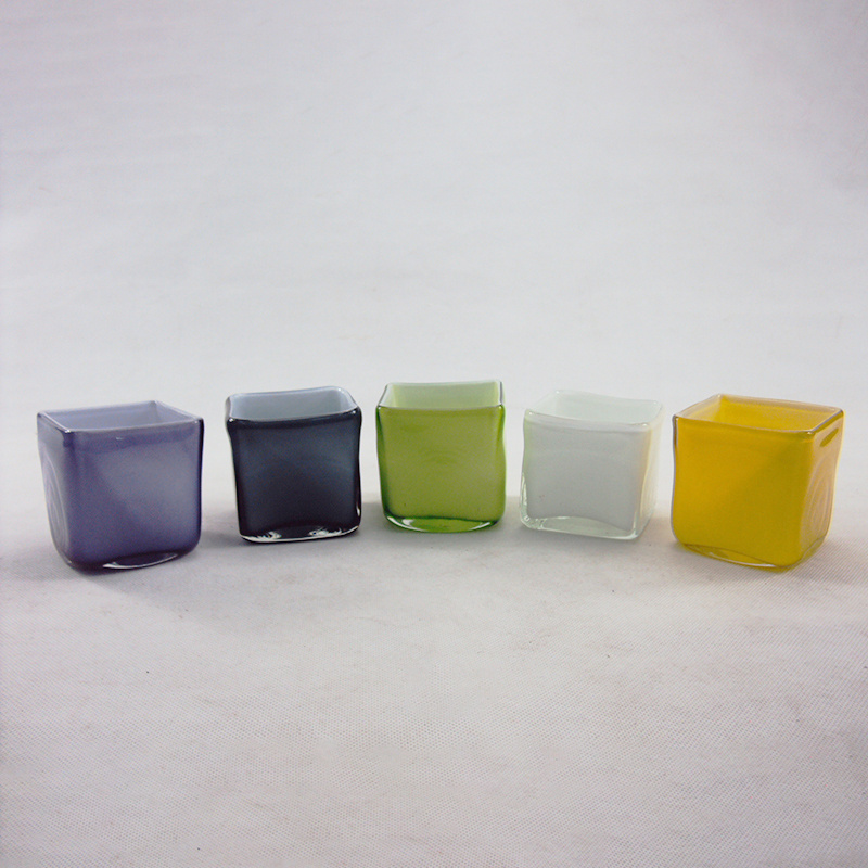 11oz Multi Color Empty Candle Vessels Double Wall Luxury Glass Jars for Soy Wax Votive Candle Holder