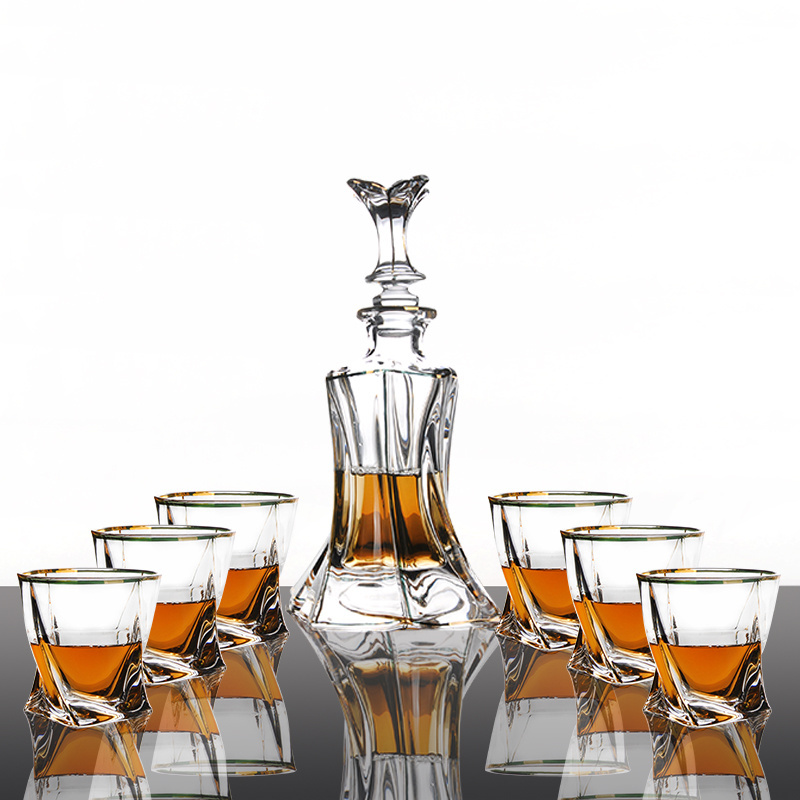 Wedding Old Fashioned Personalized Crystal Glasses And Whiskey Decanter Set