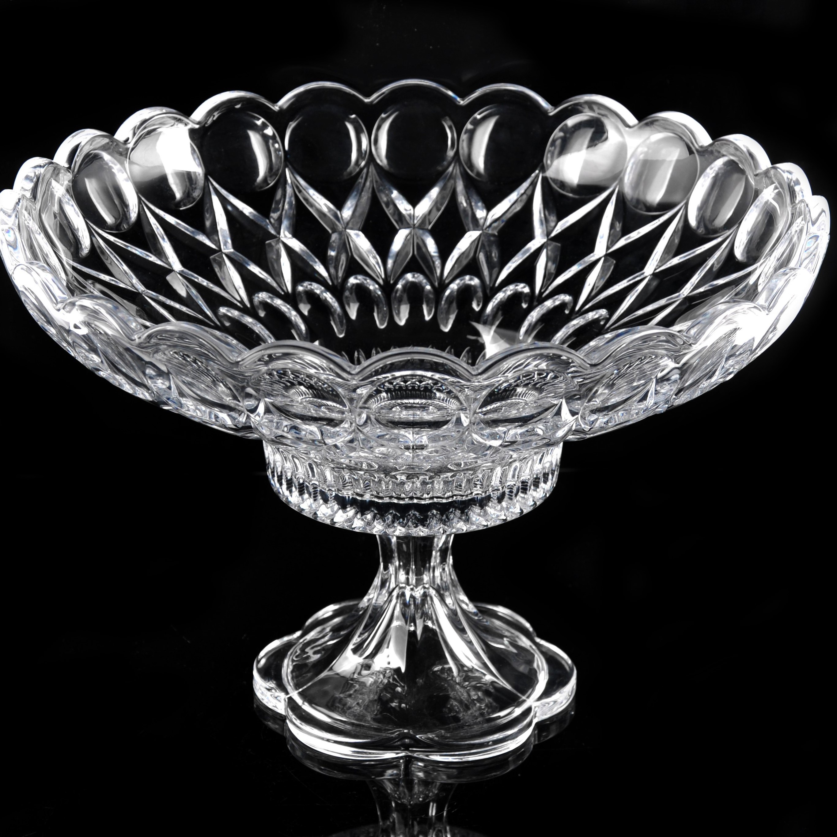 Boat Square Compote 6 Inch Clear Glass Snack Bowl Star Cut Smoothie Triangle Glass Bowls