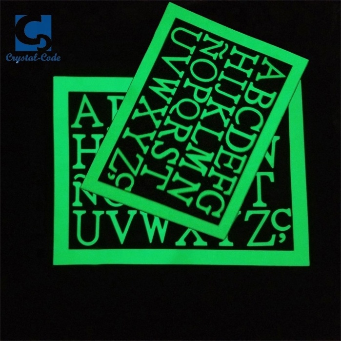 China supplier new products glow in the dark fluorescent alphabet sticker paper