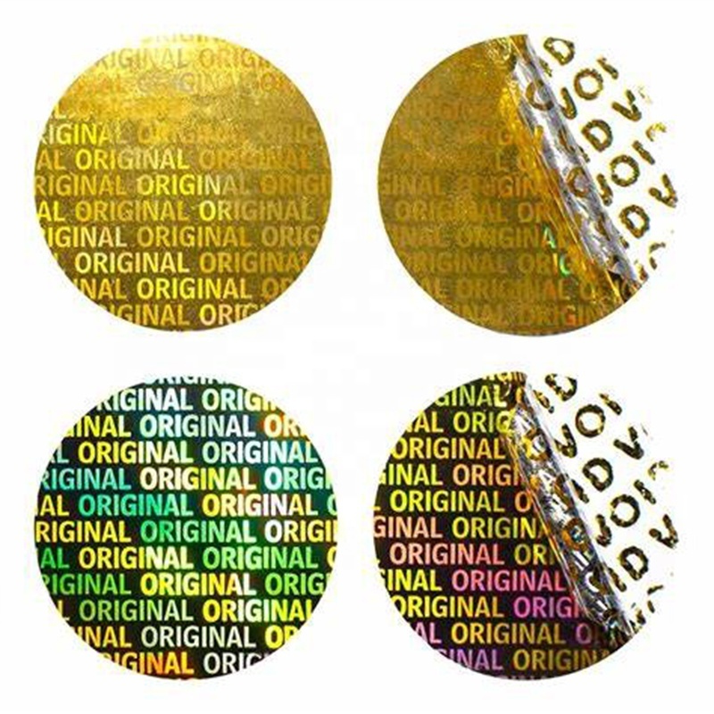 Sticker Labels Adhesive Custom Holographic Roll Waterproof Authenticity Transparent Overlay Psa Printing Round Void Hologram Lab