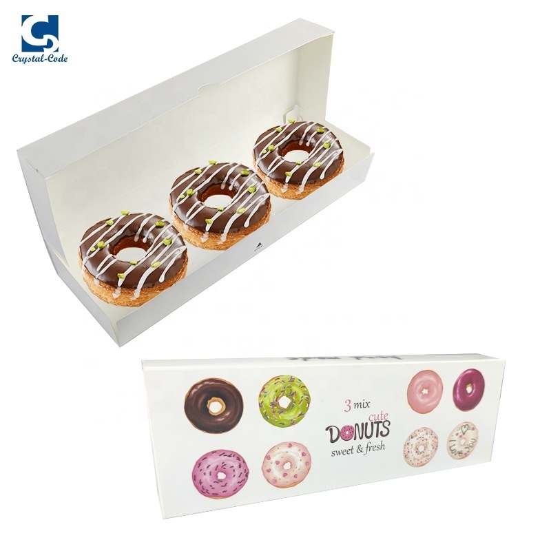 Paper Pastry Packaging For Printed Cardboard With Handle Gift Custom Small Luxury Food Drawer Bag Donut Box