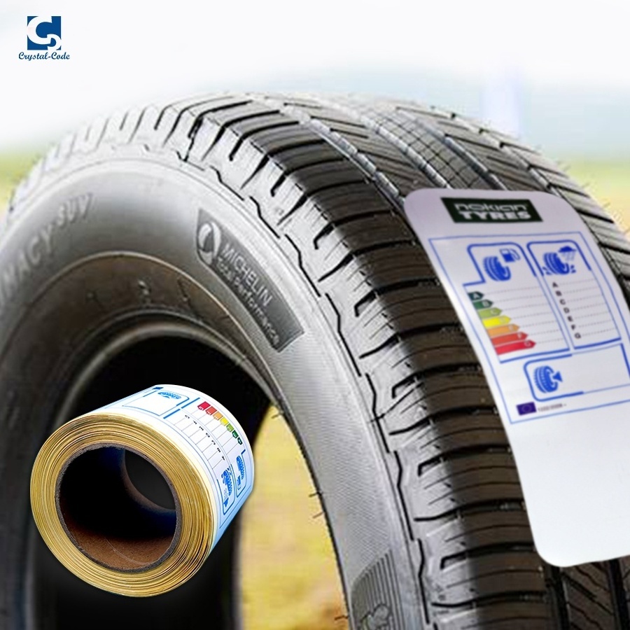 Custom Printing Rubber Tyre Stickers Adhesive Tire Label Heat Sensitive PVC Accept