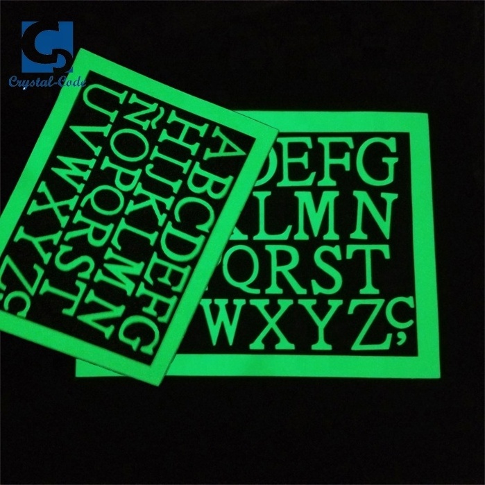 China supplier new products glow in the dark fluorescent alphabet sticker paper