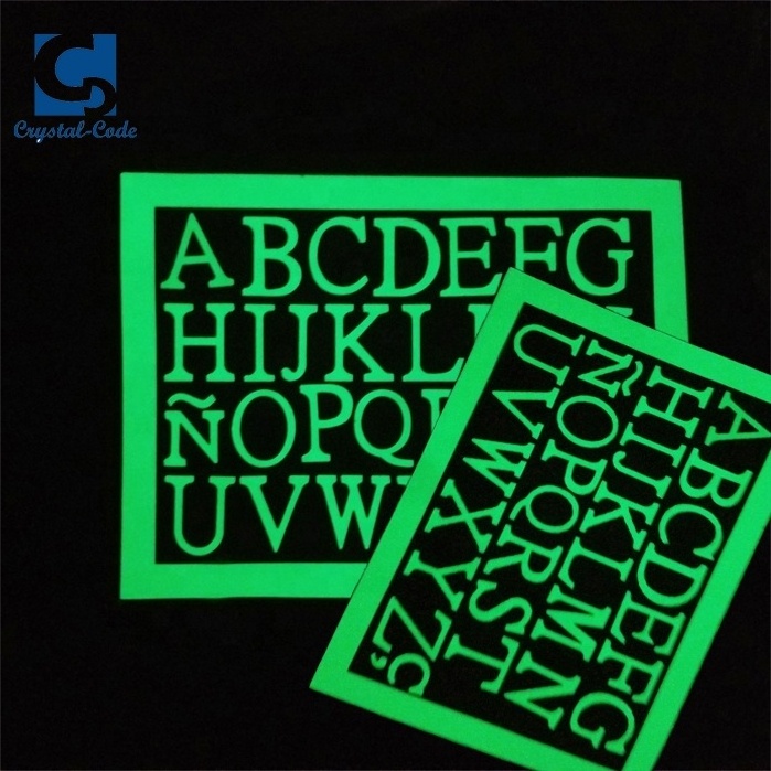 China supplier new products glow in the dark fluorescent alphabet sticker paper