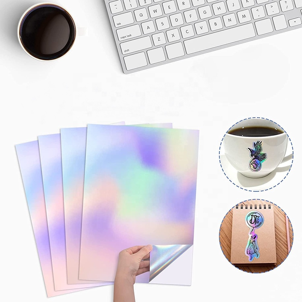 Custom Waterproof Wholesale Glossy White 8.5X11 A4 Size Transfer Film Printable Laser Vinyl Sticker Paper Gloss Thick