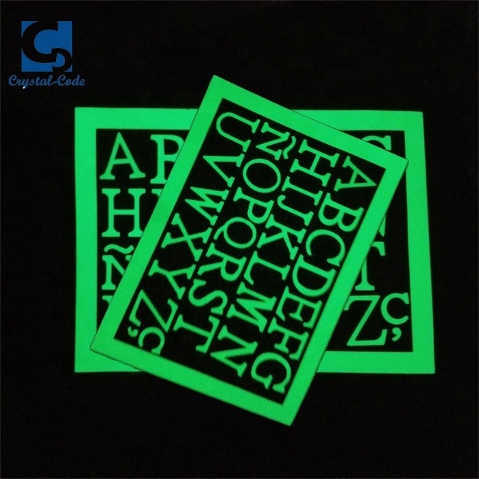 China supplier new products glow in the dark fluorescent alphabet sticker paper