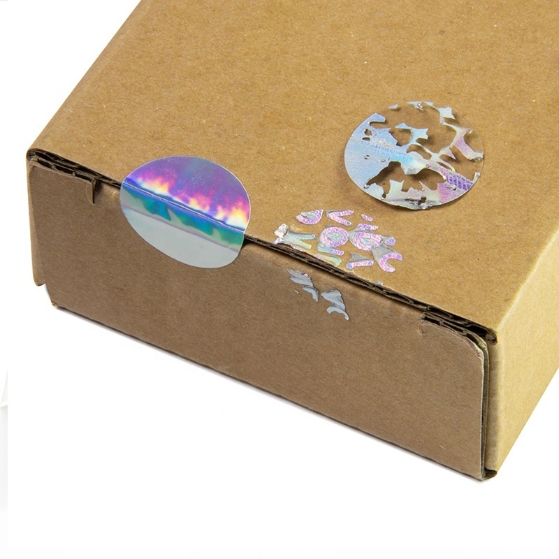 Sticker Labels Adhesive Custom Holographic Roll Waterproof Authenticity Transparent Overlay Psa Printing Round Void Hologram Lab