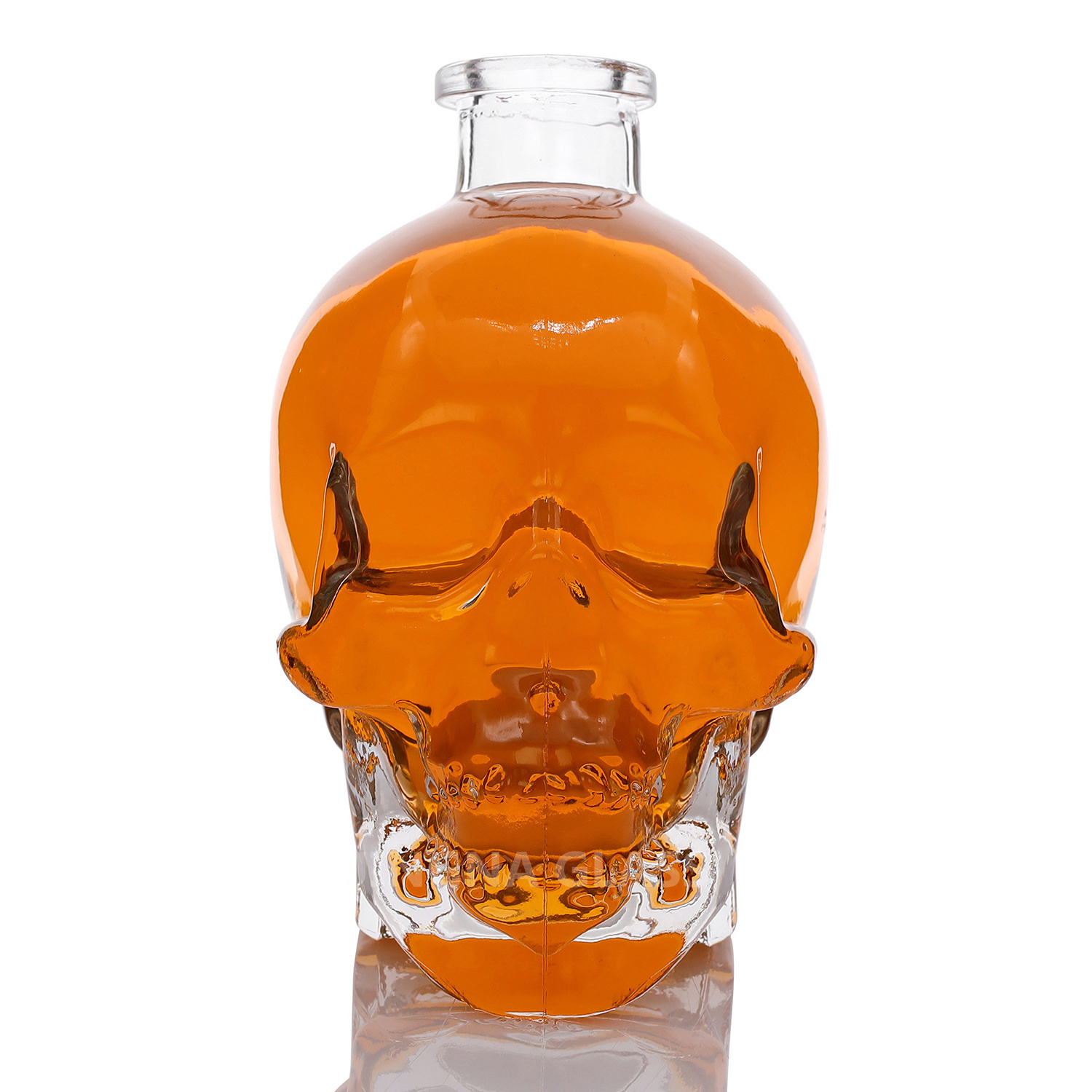 wholesale recyclable patron bottles Custom unique shaped skulls vodka 50cl 750ml liquor bottles 500ml glass bottle