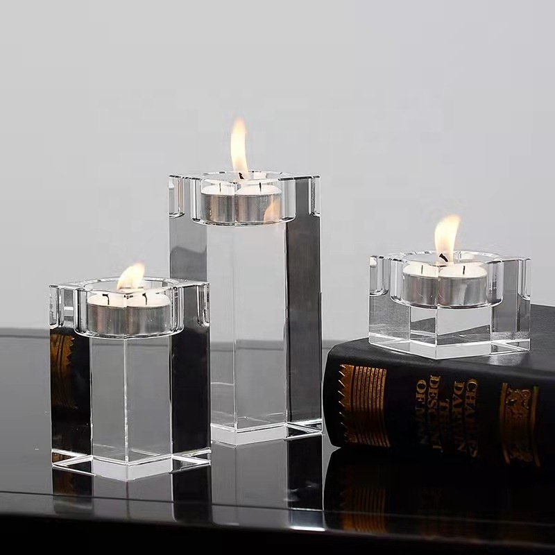 Hot Sale Europe K9 Crystal Candle Holders Stand Wedding Home Decor Candlestick Table Centerpieces