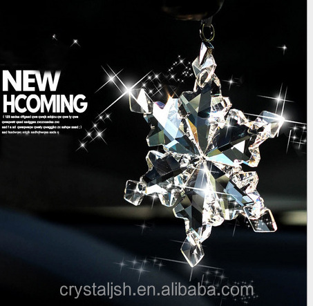 2023 The latest simple high transparent crystal clear snowflake ornament in christmas decoration supplies