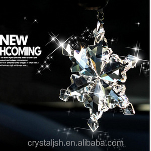 2023 The latest simple high transparent crystal clear snowflake ornament in christmas decoration supplies