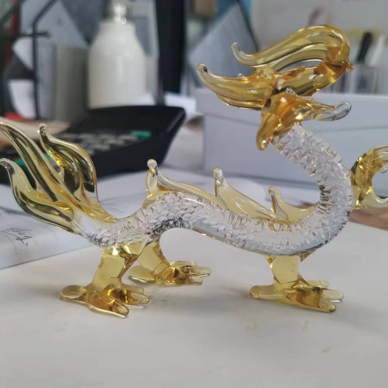 Customize Crystal Glass Dragon decoration Chinese dragon crystal dragon for household decoration