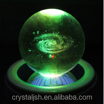 New arrival 80mm K9 Crystal Planet Galaxy 3d Laser Engraved Space System Clear Magic Crystal Ball With Led Light Base