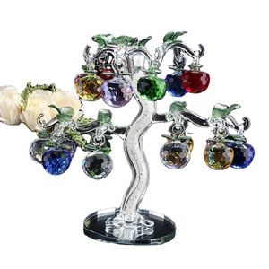 2023 Holiday personalized gift all kinds of color high quality crystal apple tree for home decoration