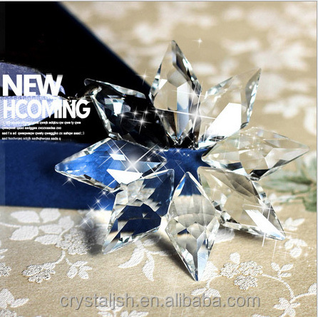 2023 The latest simple high transparent crystal clear snowflake ornament in christmas decoration supplies