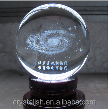 New arrival 80mm K9 Crystal Planet Galaxy 3d Laser Engraved Space System Clear Magic Crystal Ball With Led Light Base