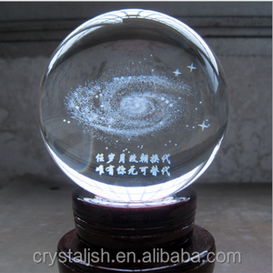 New arrival 80mm K9 Crystal Planet Galaxy 3d Laser Engraved Space System Clear Magic Crystal Ball With Led Light Base