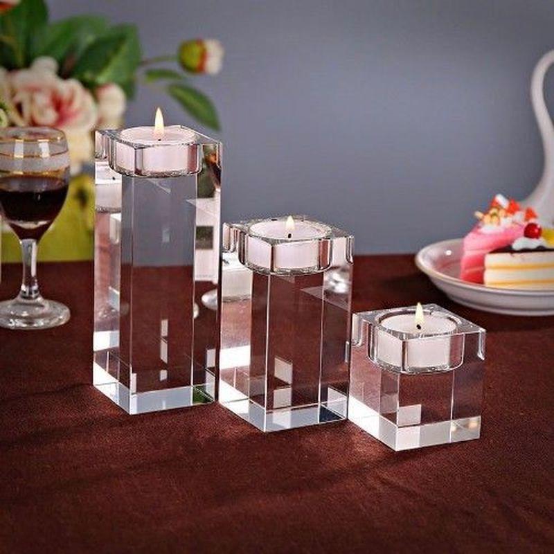 2023 Hot Sale Home Decorative Pillar Tall Gold Wedding Table Centerpieces Crystal Candle Holders