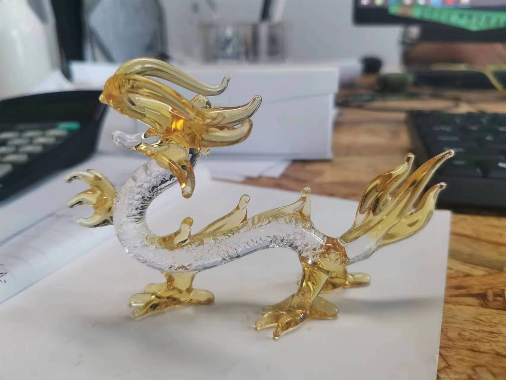 Customize Crystal Glass Dragon decoration Chinese dragon crystal dragon for household decoration