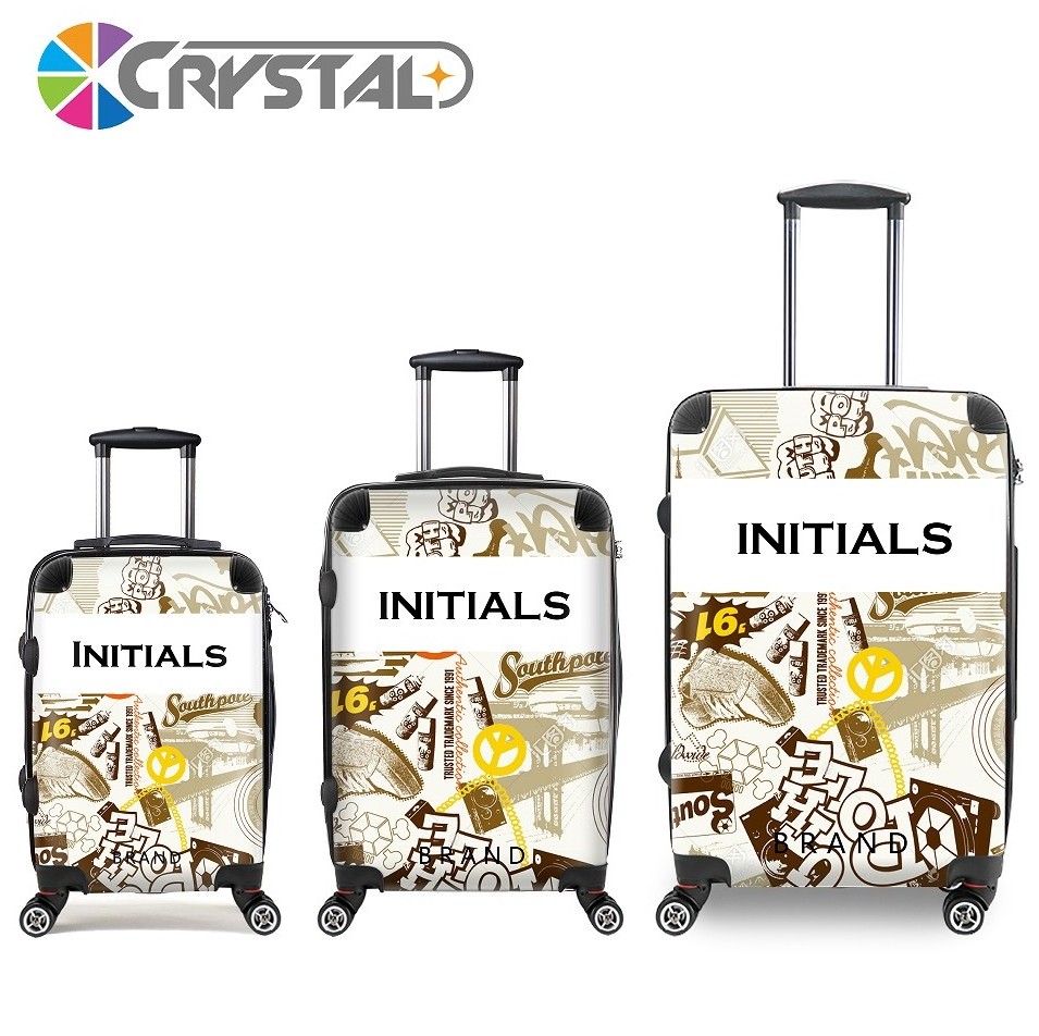 Most Popular Customized Your Own Logo Print Trolley Luggage Transparent Clear Brand Your Design Carry On Luggage