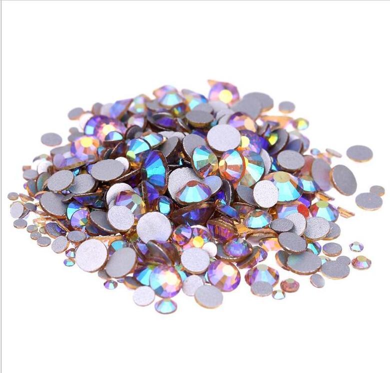 Top quality  Flat Back New color Crystal AB Non Hot Fix nail rhinestone crystal For Nail Art