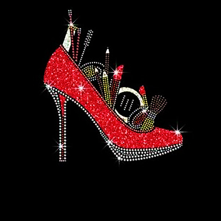 Custom designs high heel chick nation dallas cowboy rhinestone transfer