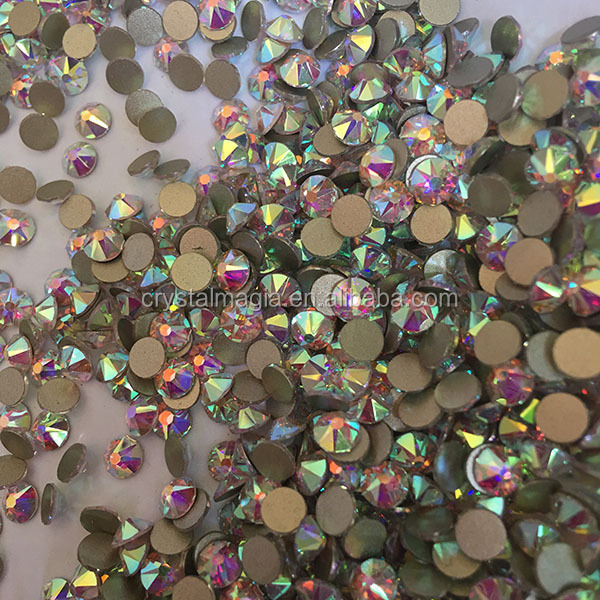 nail stone suppliers Crystal AB flat back crystal rhinestone without glue factory