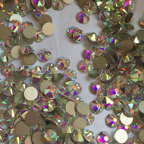 nail stone suppliers Crystal AB flat back crystal rhinestone without glue factory