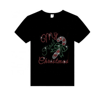 Fast shipping Merry Christmas Template Heat Press Custom Rhinestone Transfer