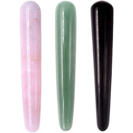 Natural Quartz Dildo Massage Wand Crystal Pink Massage Wand : Gemstone Healing Wand Massage Stone Supplier Customized