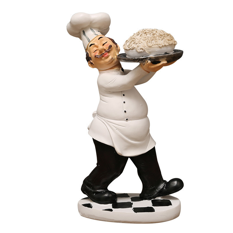 Restaurant Cake Shop Cafe Tabletop Home Decoration Statue Crafts Resin Chef Model