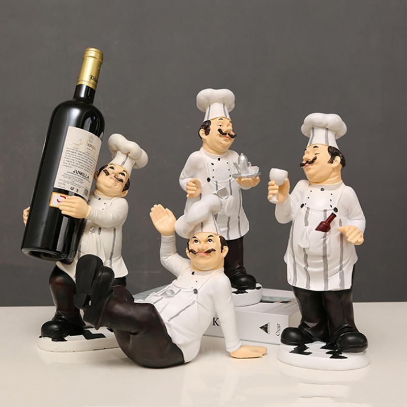 Restaurant Cake Shop Cafe Tabletop Home Decoration Statue Crafts Resin Chef Model