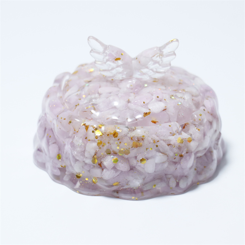 Wholesale natural crystal resin gemstone chips candy bowl sugar box healing wedding chips for guests