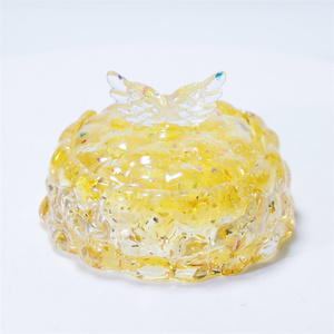 Wholesale natural crystal resin gemstone chips candy bowl sugar box healing wedding chips for guests