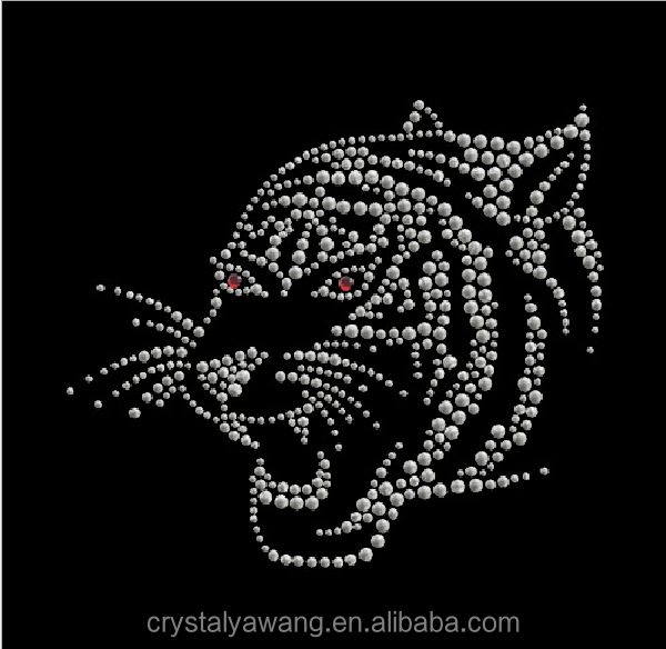 Hot sale custom tiger rhinestone transfer wholesale